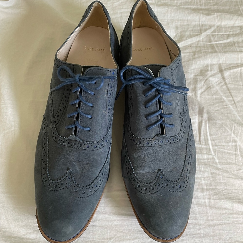 Cole Haan blue suede dress shoes